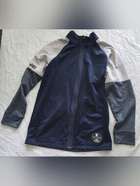And1 Navy Full-Zip Men's Raglan Jacket with Gray and White Sleeves